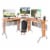 L-Shaped Corner Computer Office Desk  PC Table Workstation with  Keyboard Tray Perspective: back