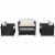 Outside Rattan Wicker Chair Loveseat Set for Patio w/ Glass Coffee Table, Black Perspective: back