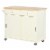 43  Kitchen Island Rolling Storage Cart w/ Wheels, Cabinet, Drawers, Cream White Perspective: back