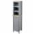 66  Grey Storage Organizer, Thin Bathroom Cabinet, Space Saver w/ 2 Tier Shelves Perspective: back