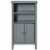 Freestanding Bathroom Linen Floor Cupboard with Multi-Tier Shelving and Tabletop Perspective: back