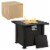 30 Gas Propane Fire Pit Table 50,000BTU Wicker Auto Ignition w/ Lid Perspective: back