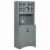 Freestanding Kitchen Storage Cupboard with Framed Glass Doors & Open Countertop Perspective: back