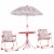 Kids Foldable Picnic Table and Chair Set w/ Removable Adjustable Umbrella Perspective: back