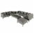 Outside Sitting & Conversation Sofa Set w/ Thick Sofa Cushions & Tea Table, Grey Perspective: back
