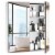 Wall-Mount Mirror Vanity Bathroom Stainless Steel w/Door Shelves, Silver 24 x26 Perspective: back