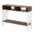 Media Console Table/Industry Desk with 4 Open Shelves and X Bar Metal Frame Perspective: back