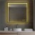 Blossom Stellar 36  Brush Gold Frame LED Glass Mirror with Antifog Perspective: back
