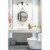 Hanson 3 lights bath sconce in black with clear shade Perspective: back