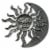 Benzara Celestial Sun and Moon Metal Wall Art Decor - Gold and Rust Brown Perspective: back