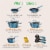 NutriChef 11 Piece Nonstick Stripe Pattern Kitchen Cookware Set, Royal Blue Perspective: back
