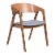 Alden Dining Arm Chair (Set of 2) Walnut & Dark Gray Perspective: back