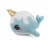 Glitter Galaxy 6-Inch Cute Ice Cream Cone Horn Blue Narwhal Collectible Plush Perspective: back