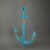 32 Inch Turquoise Blue Wood Anchor Wall Sculpture Nautical Home Decor Beach House Art Perspective: back