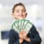 Play Money for Kids, 300 Pcs Learning Money with Canvas Bag for Counting Money Perspective: back