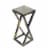 ORE International19.5 Tall Grey Stone Slab Black and Gold Plant StandMetal Perspective: back