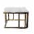 ORE International14.5  Tall Granite Marble Black and Gold Plant StandMetal Perspective: back
