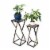 31.2 and 25.25 Tall Grey Stone Slab Black and Gold Plant StandMetal Perspective: back