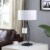 28.5 In Contemporary Dual Black Arc With Hanging Pendelum Lamp Metal Table Lamp Perspective: back