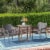 Mann Outdoor 3 Piece Wood and Wicker Bistro Set, Gray and Gray Perspective: back