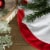 Northlight 18  White and Red Velveteen Mini Christmas Round Tree Skirt Perspective: back
