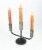 Primitive Design Rolled Steel Triple Taper Candle Stick Holder Perspective: back