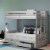 Jasper Twin to King Extending Day Bed w/ Bunk Bed and Storage Drawers-Dove Gray Perspective: back
