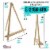 16  Natural Wood Display Stand A-Frame Artist Easel, 4 Pack - Adjustable Wooden Stand Perspective: back