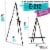 64  Black Torrey Wooden A-Frame Tripod Studio Artist Floor Easel, Adjustable Tray Height Perspective: back