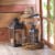 Home Locomotion Rustic Wood Lantern Perspective: back