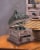 Aewholesale 10018059 8 in. Flip-Top Wood Lantern with Drawer Perspective: back