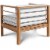 HiTeak Furniture SoHo Teak Wooden Patio Club Chair in Natural and White Perspective: back