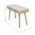 Viola 44  Rectangular Italian Carrara White Marble Writing Desk with Oak Legs Perspective: back
