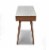 Viola 44  Rectangular Italian Carrara White Marble Writing Desk with Walnut Legs Perspective: back