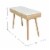 Viola 44  Rectangular Italian Carrara White Marble Writing Desk with Oak Legs Perspective: back