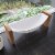 ALFI brand HammockTub1-WM White Matte 79 Acrylic Suspended Wall Mounted Hammock Bathtub Perspective: back