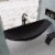 ALFI brand HammockTub1-BM Black Matte 79  Acrylic Suspended Wall Mounted Hammock Bathtub Perspective: back