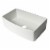 ALFI Brand ABFC3320S-W White  Curved Apron 33  x 20  Single Bowl Fireclay Farm Sink with Grid Perspective: back
