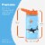 BOZ Kids Insulated Water Bottle with Straw Lid, Stainless Steel Double Wall Water Cup-Shark Perspective: back