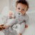 Pacifier 4 Pack by Comfy Cubs, Grey, Flat Perspective: back