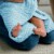 Baby Hooded Muslin Cotton Towel 2 pack Ultra Soft Warm Absorbent By Comfy Cubs (Sky Blue) Perspective: back