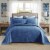 MarCielo 3 PCS 100% Cotton Oversized Bedspread Quilt Set Embroidery TF-Queen Perspective: back