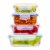 Premium Borosilcate Glass Meal Prep Food Containers with Snap Locking Lids, 8 Piece Set Perspective: back