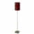 ORE International 66  Tall Metal Floor Lamp with Black and Red Shade in Silver Perspective: back