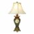 ORE International Metal Table Lamp with Gold Leaves in Espresso Perspective: back