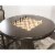 42.5  Round Counter Height Dining, Chess and Poker Table|Reversible 3 in 1 Game Top Gray Wood Perspective: back