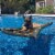 The Better Options Company Camo Lazy Dog Pool Lounger and Lake Raft Float, Large Perspective: back