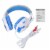3.5mm Gaming Headset Mic LED Headphones Stereo Bass Surround For PC Xbox One PS4 (white-blue) Perspective: back