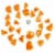 Geomag Kor Egg - Orange - 55 Piece Creative Magnet Playset Perspective: back