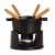 Staub Cast Iron 0.25-qt Mini Chocolate Fondue Set - Matte Black Perspective: back